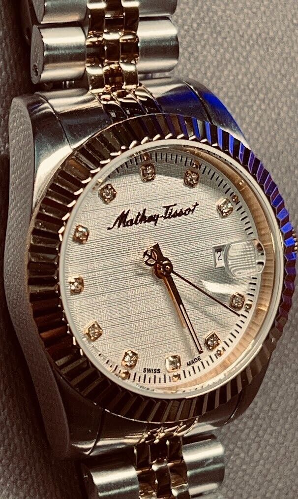 Rolly III 32 mm Silver Stainless Steel Case, Gold/Silver- White Dial