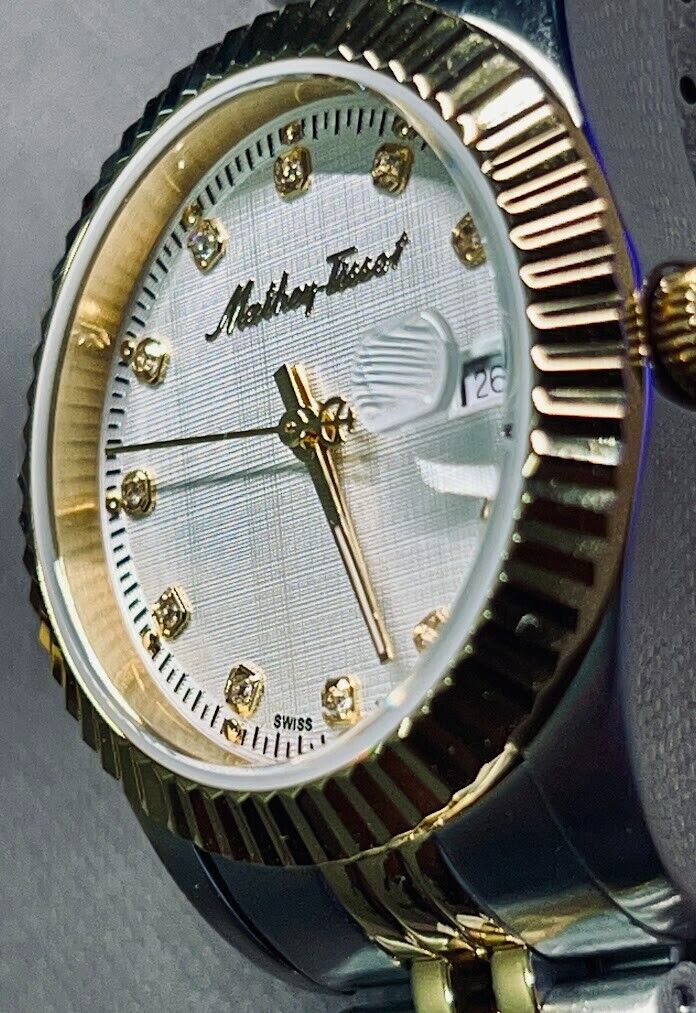 Rolly III 32 mm Silver Stainless Steel Case, Gold/Silver- White Dial