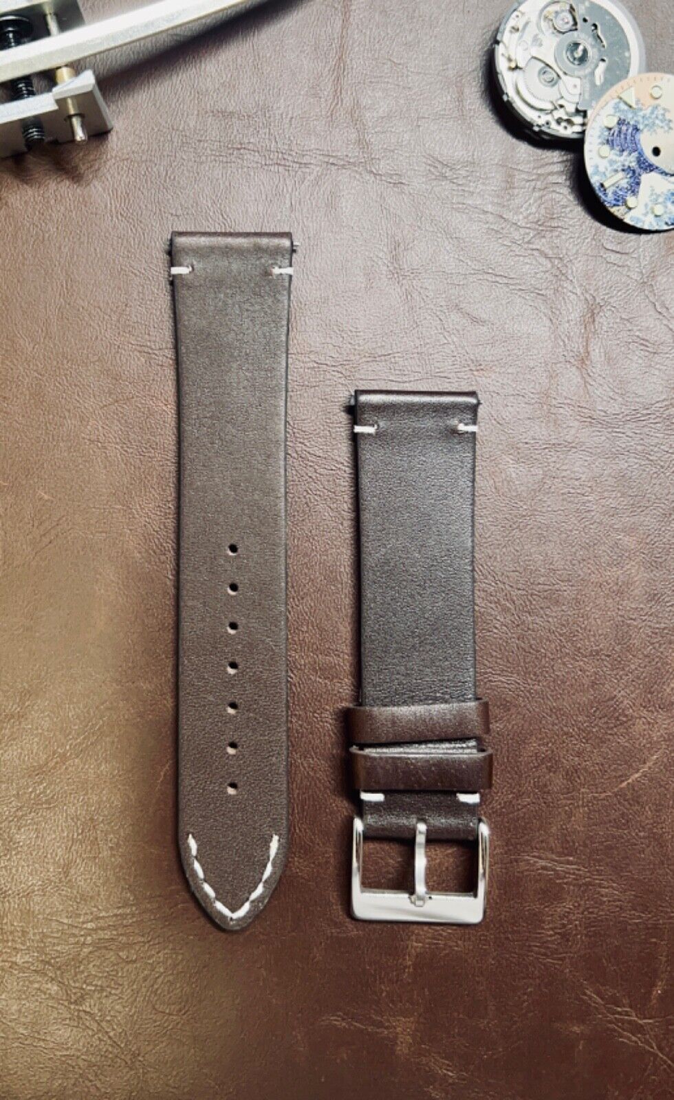 Genuine Leather Vintage - Watch Strap Wristwatch Band 22mm