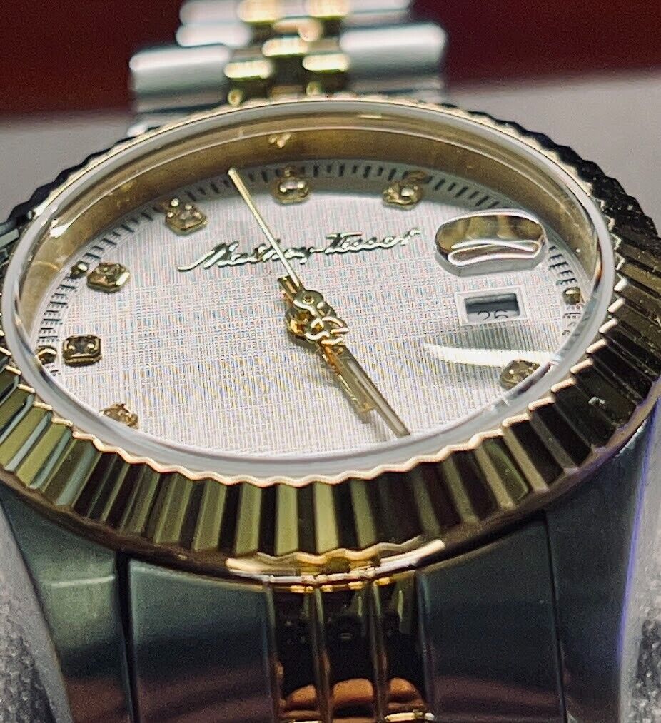 Rolly III 32 mm Silver Stainless Steel Case, Gold/Silver- White Dial