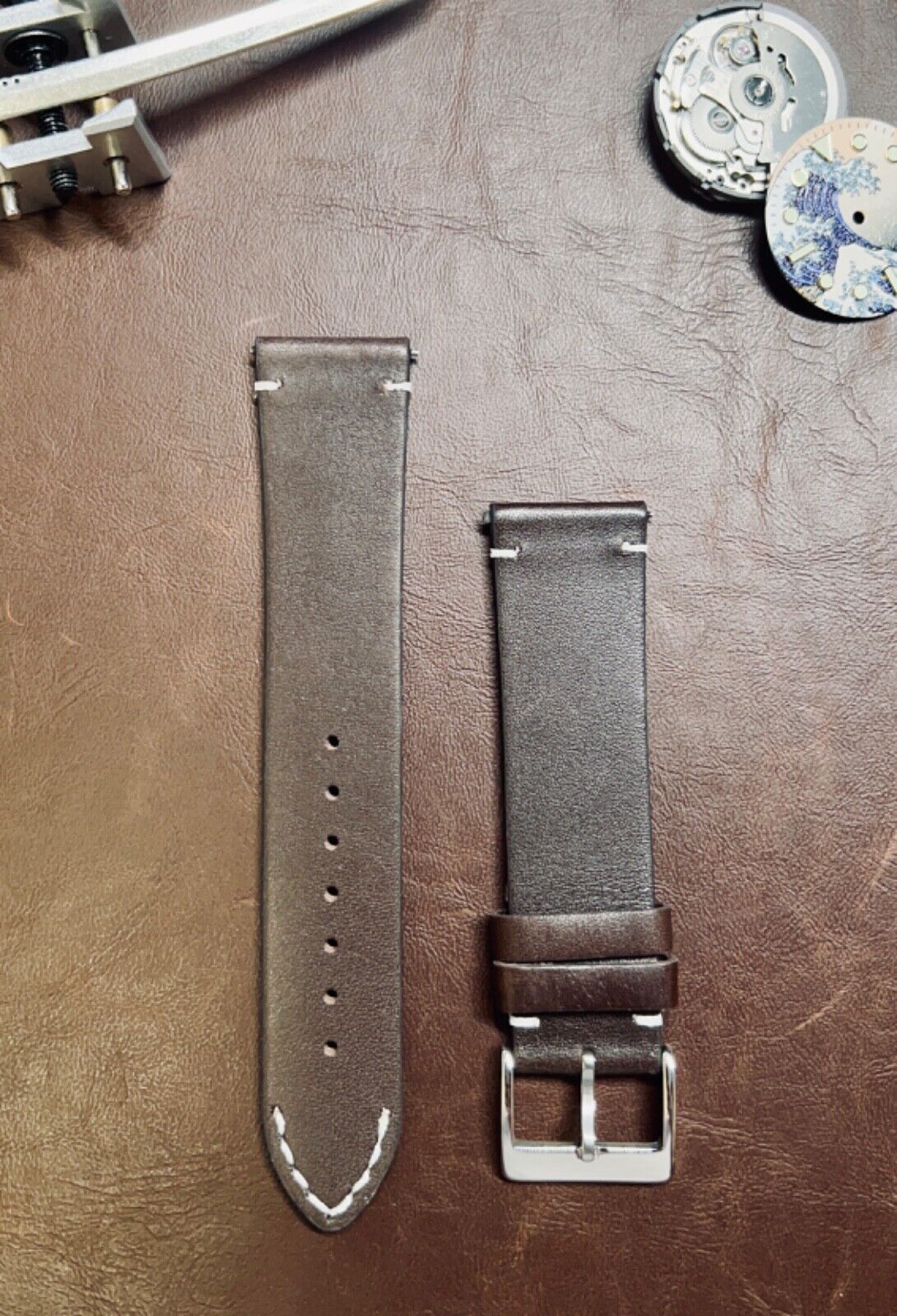 Genuine Leather Vintage - Watch Strap Wristwatch Band 22mm