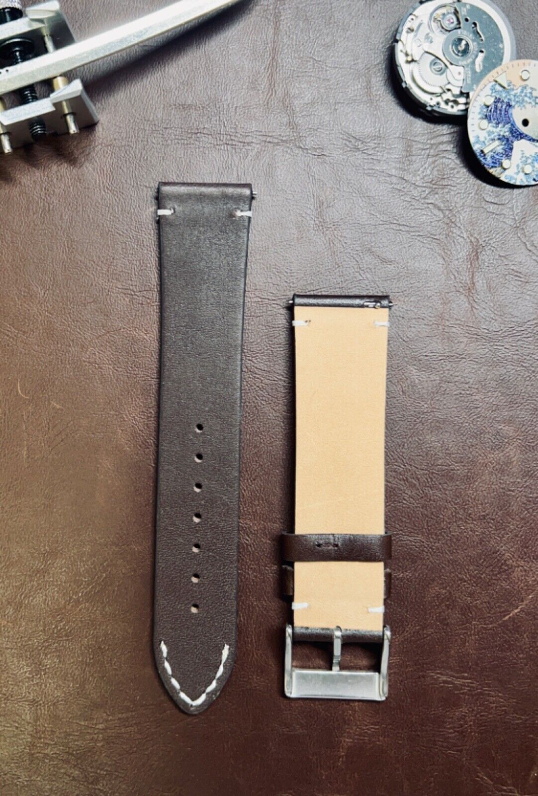 Genuine Leather Vintage - Watch Strap Wristwatch Band 22mm