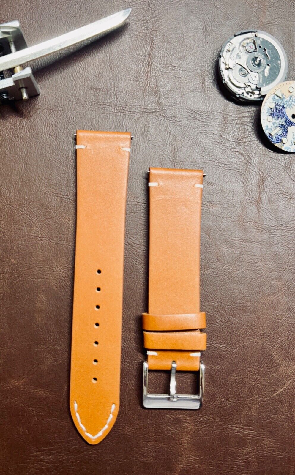 Genuine Leather Vintage - Watch Strap Wristwatch Band 22mm