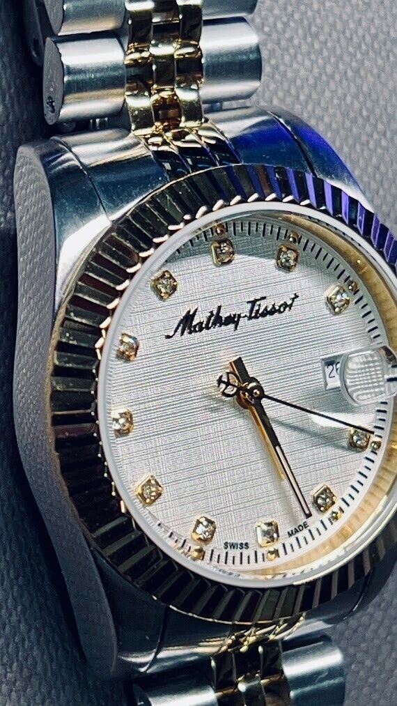 Rolly III 32 mm Silver Stainless Steel Case, Gold/Silver- White Dial