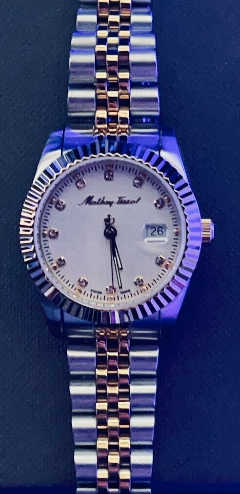 Rolly III 32 mm Silver Stainless Steel Case, Gold/Silver- White Dial
