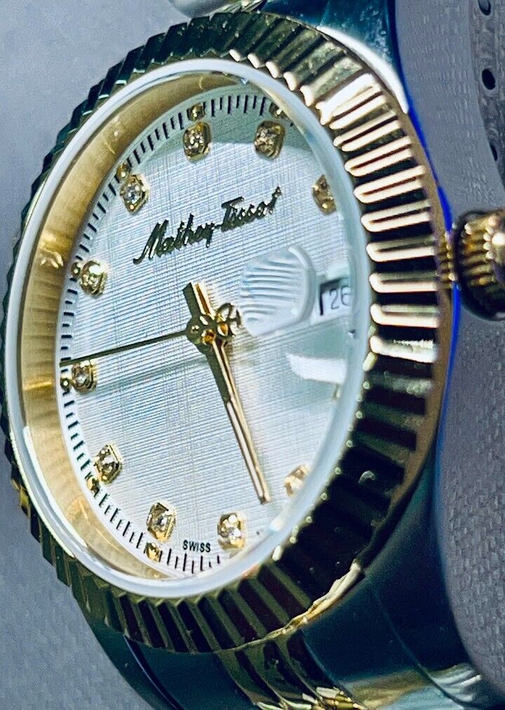 Rolly III 32 mm Silver Stainless Steel Case, Gold/Silver- White Dial