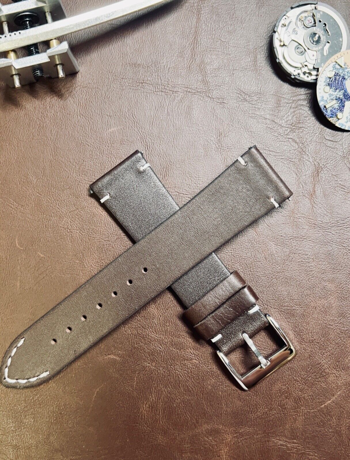 Genuine Leather Vintage - Watch Strap Wristwatch Band 22mm