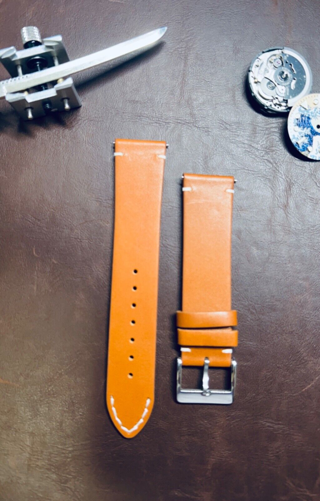 Genuine Leather Vintage   - Watch Strap Wristwatch Band 22mm