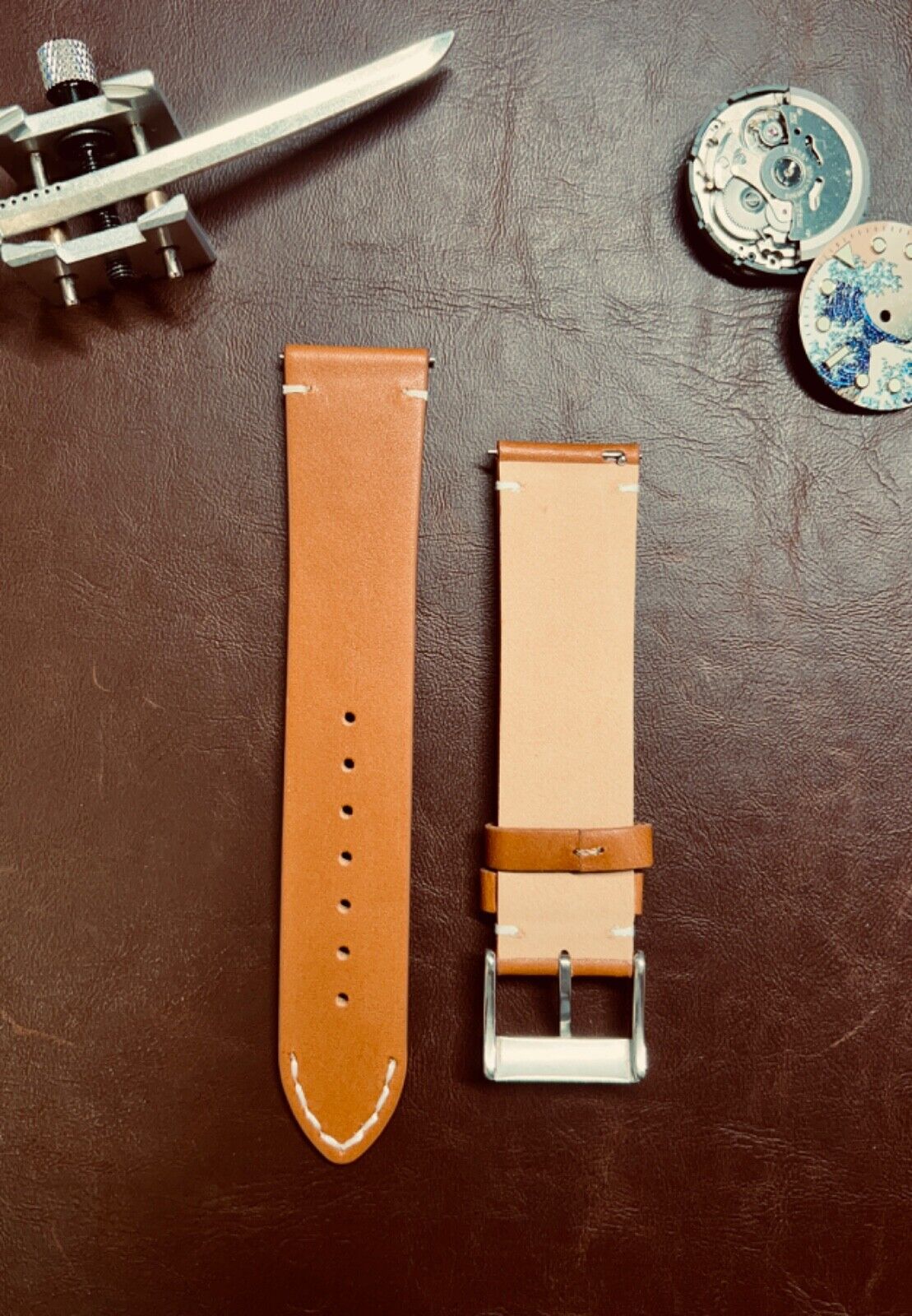 Genuine Leather Vintage   - Watch Strap Wristwatch Band 22mm